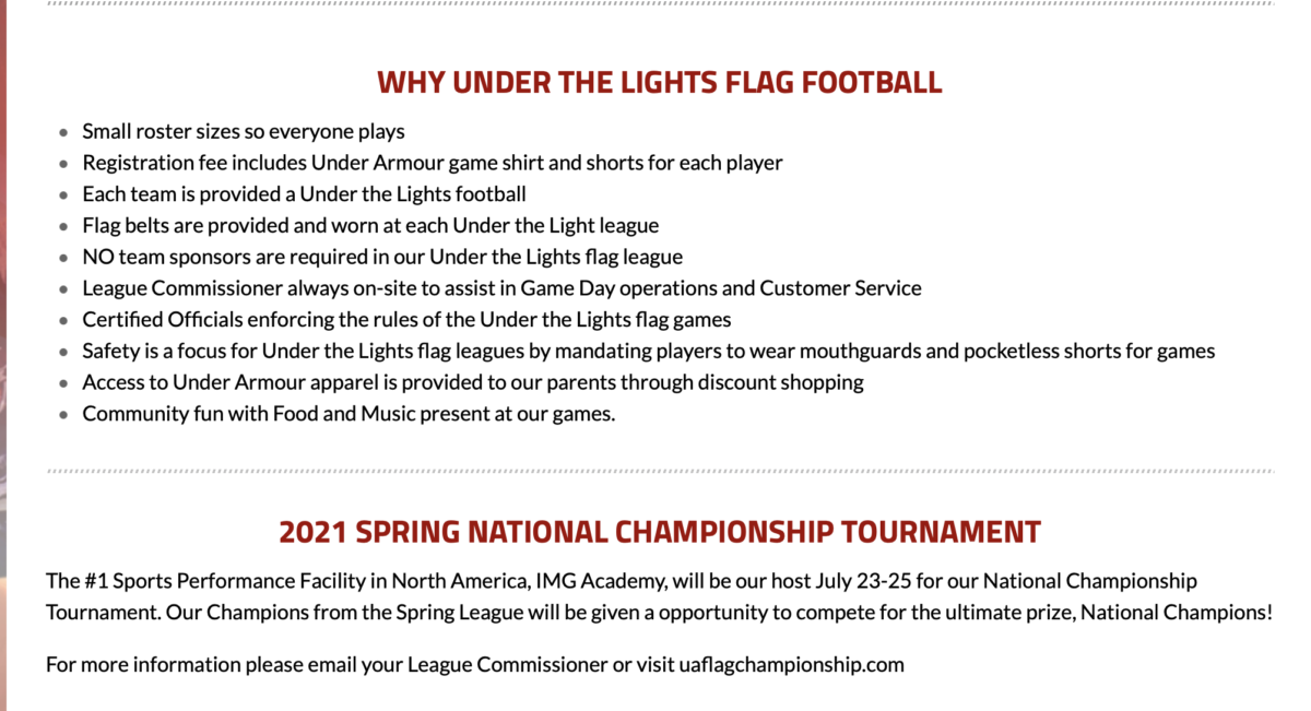 Decorar creativo Depender de IOI Leads Successful Two-Minute Drill For Under Armour Flag Football - IOI  Ventures